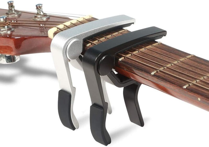 Wingo كابو جيتار لآلات الجيتار الصوتية والكهربائية ذات 6 أوتار مع 5 ريش مجانية، فضي - Image 5